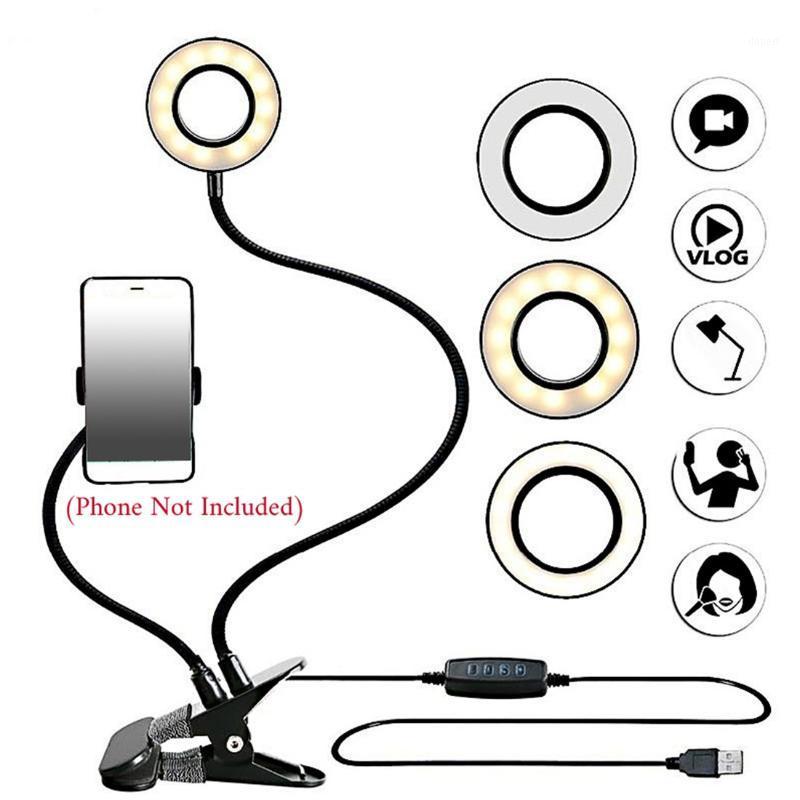 

Universal Selfie Ring Light with Flexible Mobile Phone Holder Lazy Bracket Desk Lamp LED Light for Live Stream Office Kitchen1