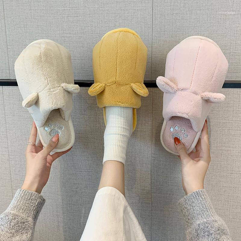 

Slippers Casual Shoes Woman 2020 Fur Flip Flops Low Shallow Lady Pantofle Flock Luxury Plush Massage Flat Girl New Basic Rubber1