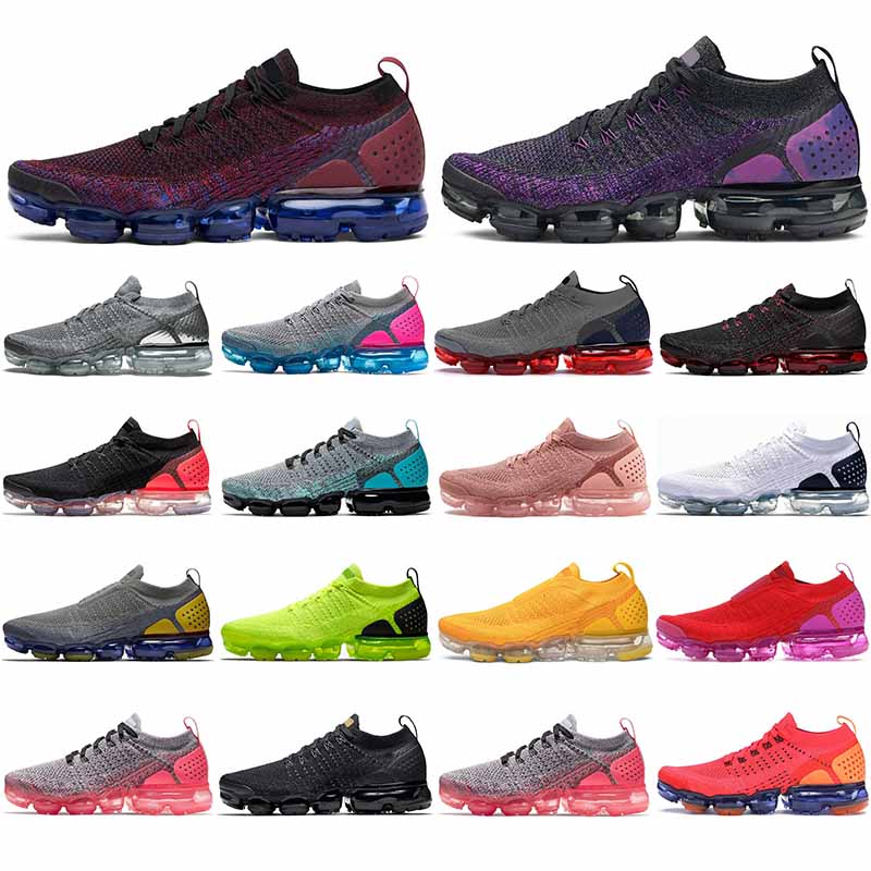 

2021 Wholesale Fly 2.0 Running shoes for women and men Night Purple Black Multicolor Chrome mesh sports mens trainers women sneakers 36-45