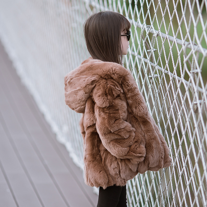 

2020 Rex Fur Coat Girl Fur Coat Wine Red Natural Jacket Girl Jacket Children's Wear Casual Warm Clothing