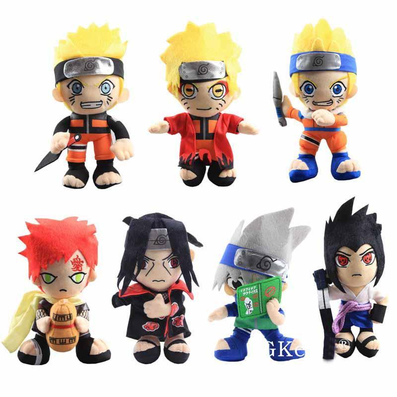 

20cm Anime Naruto Plush Toys Cool Gaara Hatake Kakashi Uchiha Itachi Sasuke Soft Stuffed Dolls Christmas Gifts Kids Toys, As shown