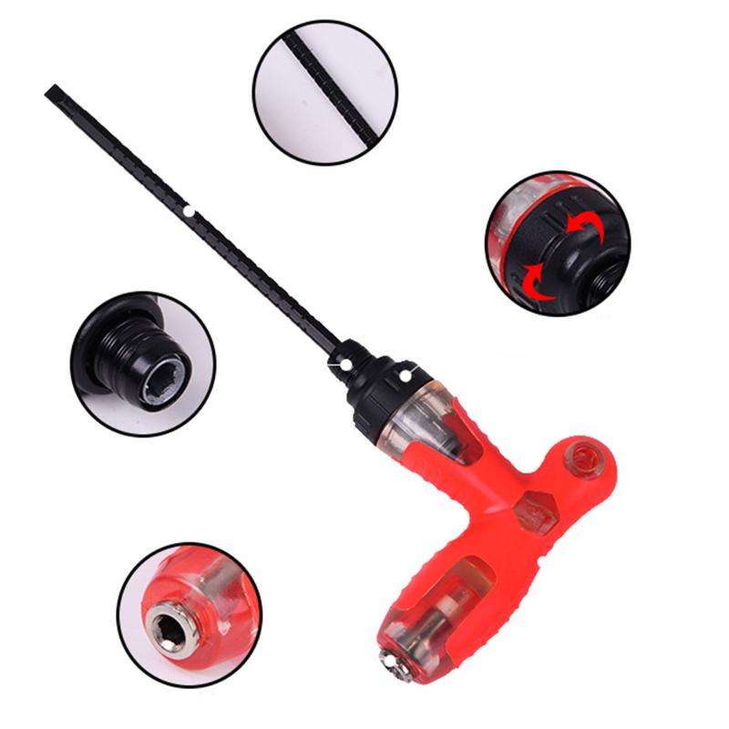 

T Handle Screwdriver Adjustable Ratchet Magnetic Repair Hand Tools Dual Purpose Scalable Screwdrivers Random Color