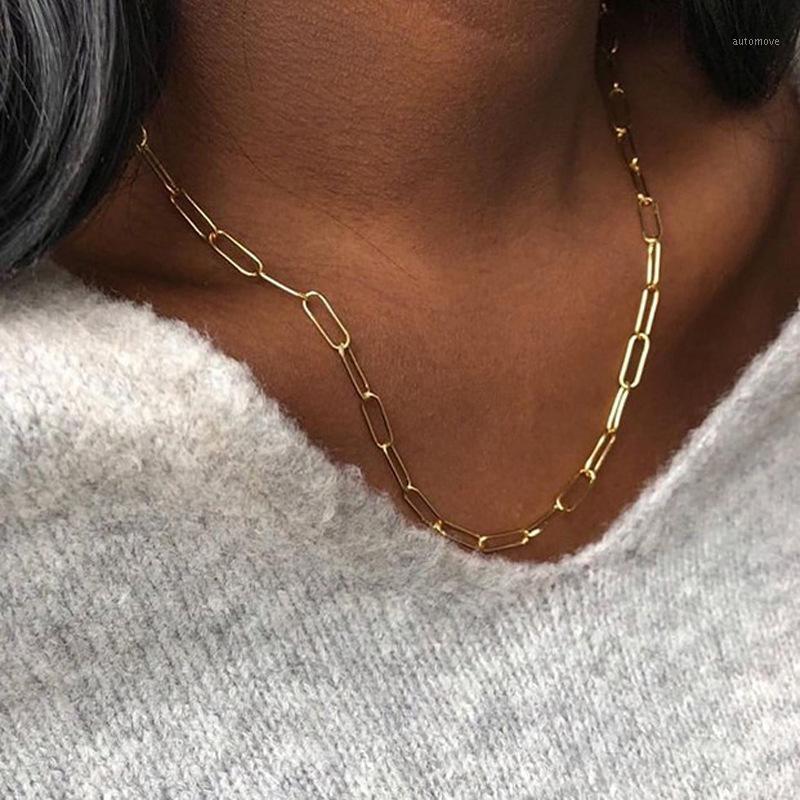 

Fashion Link Chain Necklace chains For Women Collar Statement Gold Simple Choker Necklaces For Women Fashion Punk Jewelry1