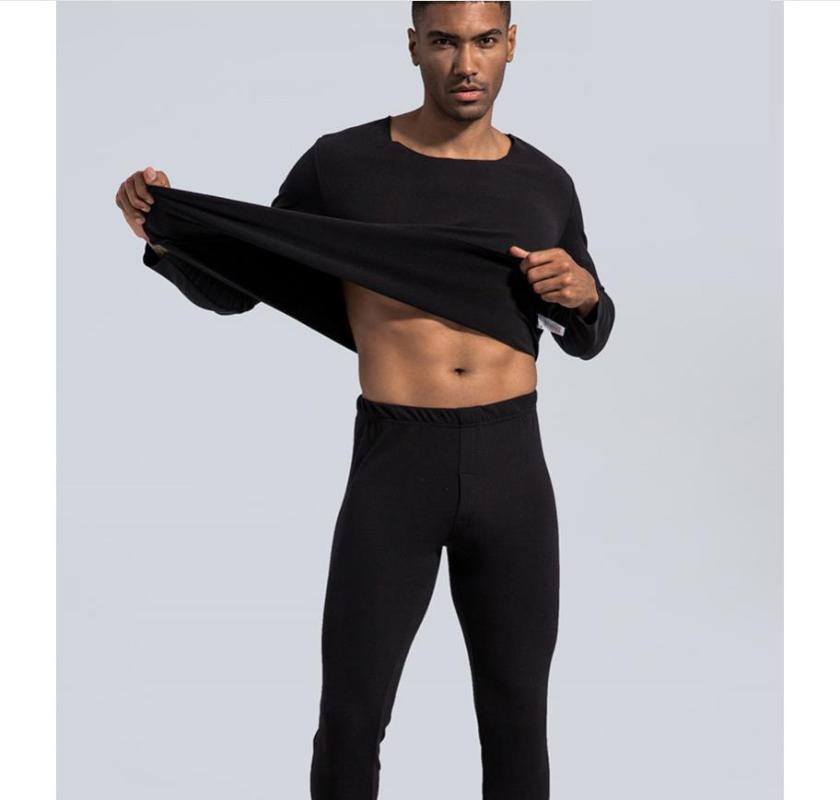 

Men Thermal Underwear Male Thermo Clothes Long Johns Sets Winter Pyjamas Long Under Wear Pajamas 2PCS Warm Sleepwear New Arrival, Red