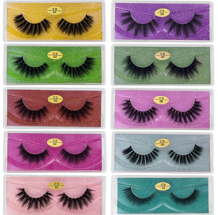 

3D Mink Eyelashes CS series Mink Lash 10 Styles 3d Mink Lashes Natural Thick Fake Eyelashes Makeup False Lashes Extension DHL Free Shipping