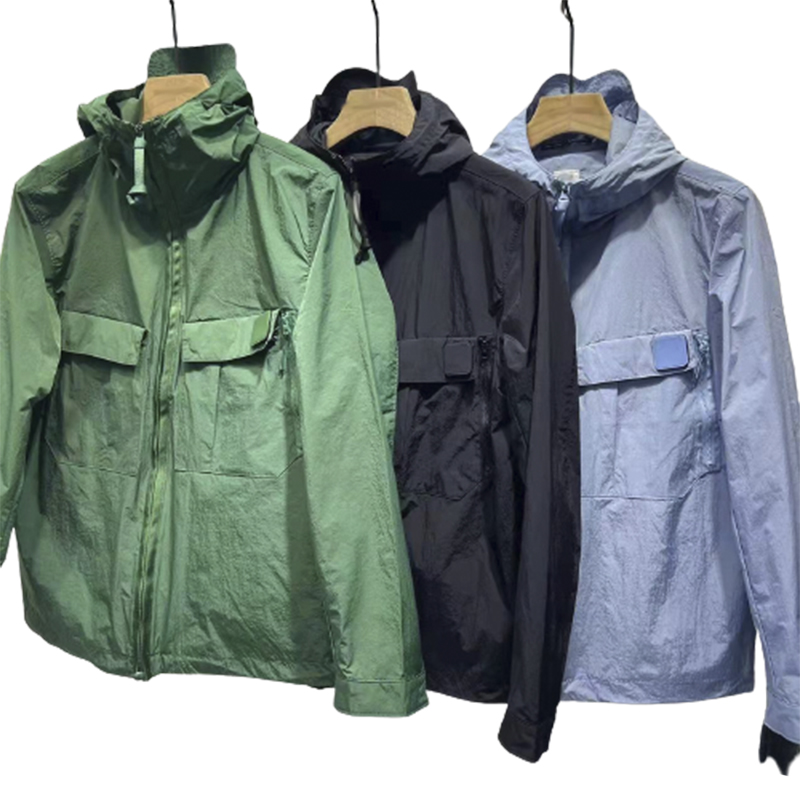 

High Quality Men Zipper Jacket Windproof Casual Hip Hop Outdoor Coat, Green-22cp003