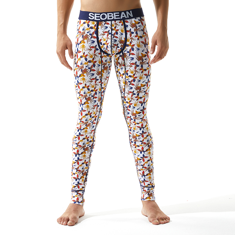 

2021 New Long Johns Hot Printed of Sexy Thermo-thermal Leggings Underwear Cotton Thermal Pants Fine Fit Young Men Fn9g FN9G, Multi