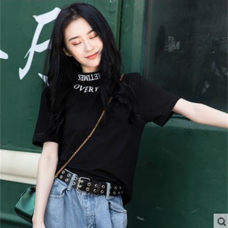 

New Women's t Shirt Summer Cotton Material O- Neck Tops Clothing Om903l