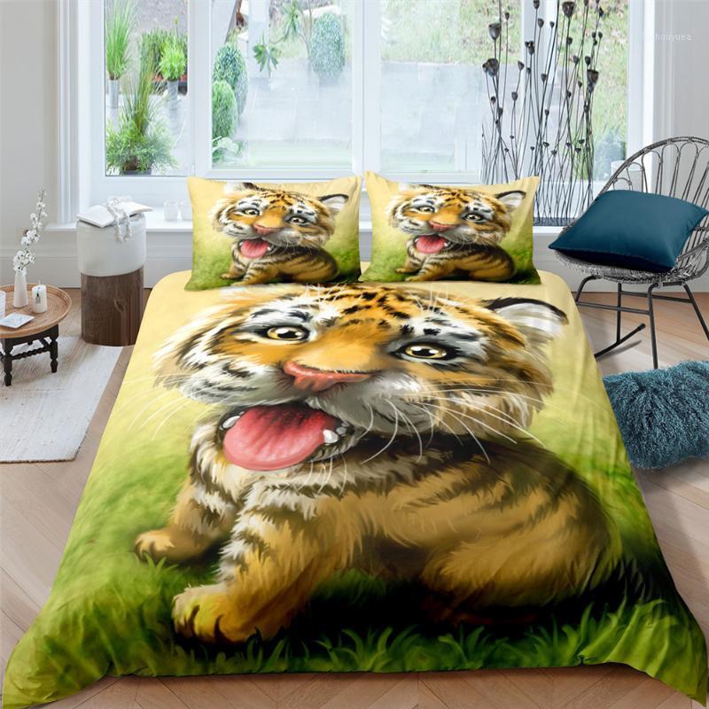 

Lovely Tiger Bedding Cover Animal Duvet Bed Cover Linen Quilt Single Full Queen King Double Size1, Bb38-4