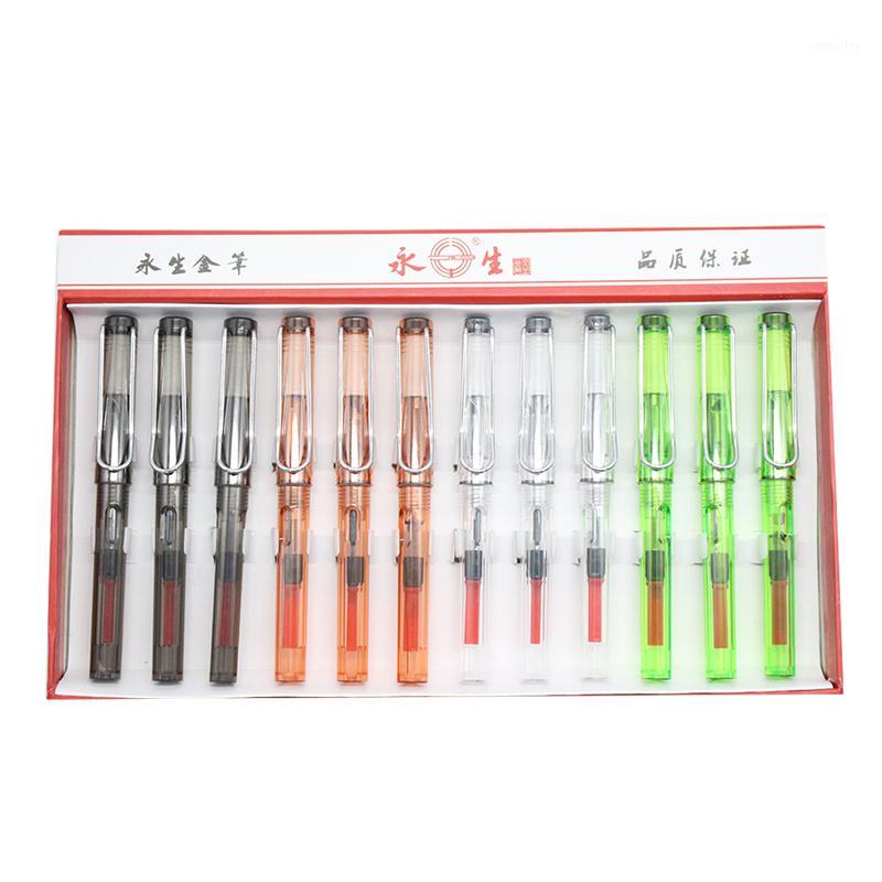 

4 Color Transparent Wing Sung Fountain Pen Standard Golden Pen Office School Arabic Fountain Student Artist Ink Pens1, Red