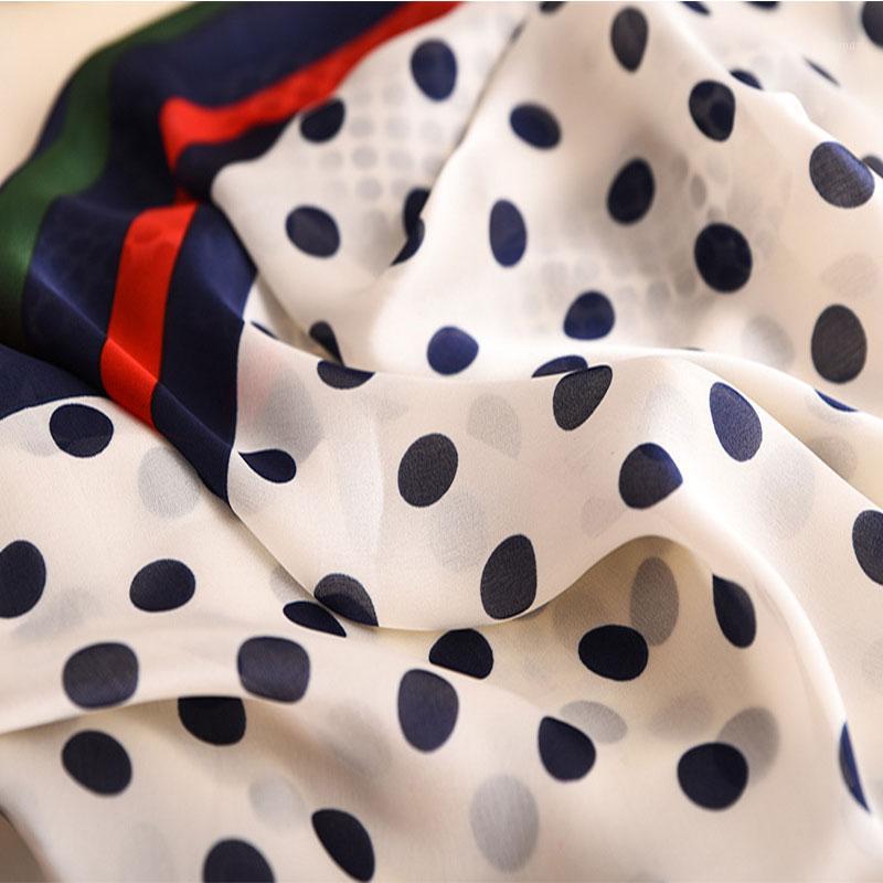 

Silk scarf ladies bandana handkerchief for women hijab fashionable dot foulard femme long shawl scarves chiffon scarfs1