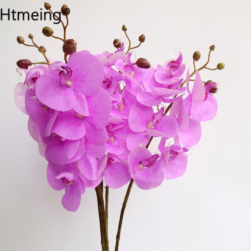

artificial orchids flowers real touch latex branches stems indoor decorative orchid plant arrangement of flowers for decoration, 17cm orchid leaf