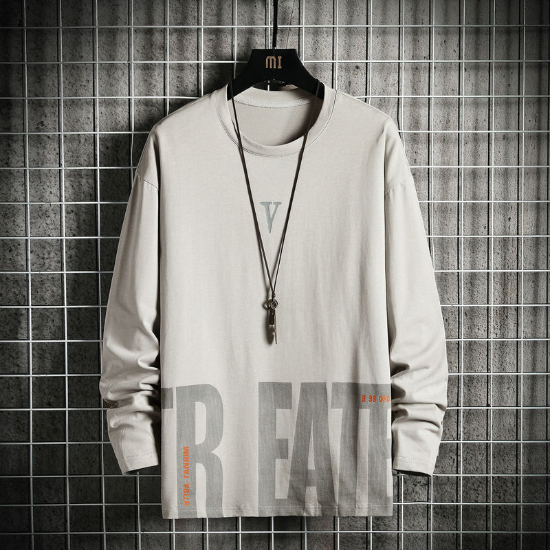 

2021 New Autumn Fashioned Spring Oversized a Male Print Tshirt Long Sleeve the Neck Shirt for Man Top t BI9P, Ds920