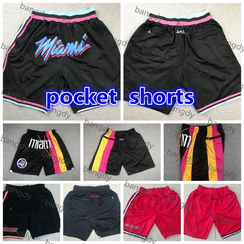 

Just Don Men Dwyane Wade Hassan Whiteside Hip Pop Pocket Professional Sport Training Authentic Running Classic Embroidery Basketball Shorts, Black