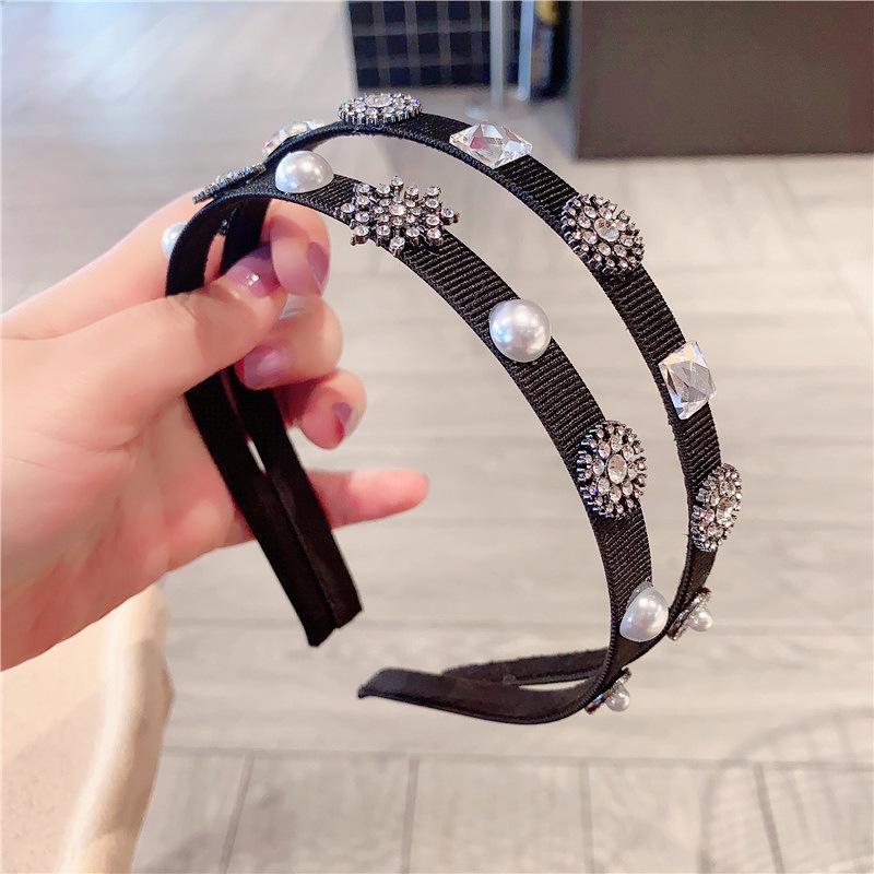 

Fashion Korean style Rhinestone hairband Women Girls Fashion Sexy Simple pearls buckle Hair Hoop headwear Hair Accessories
