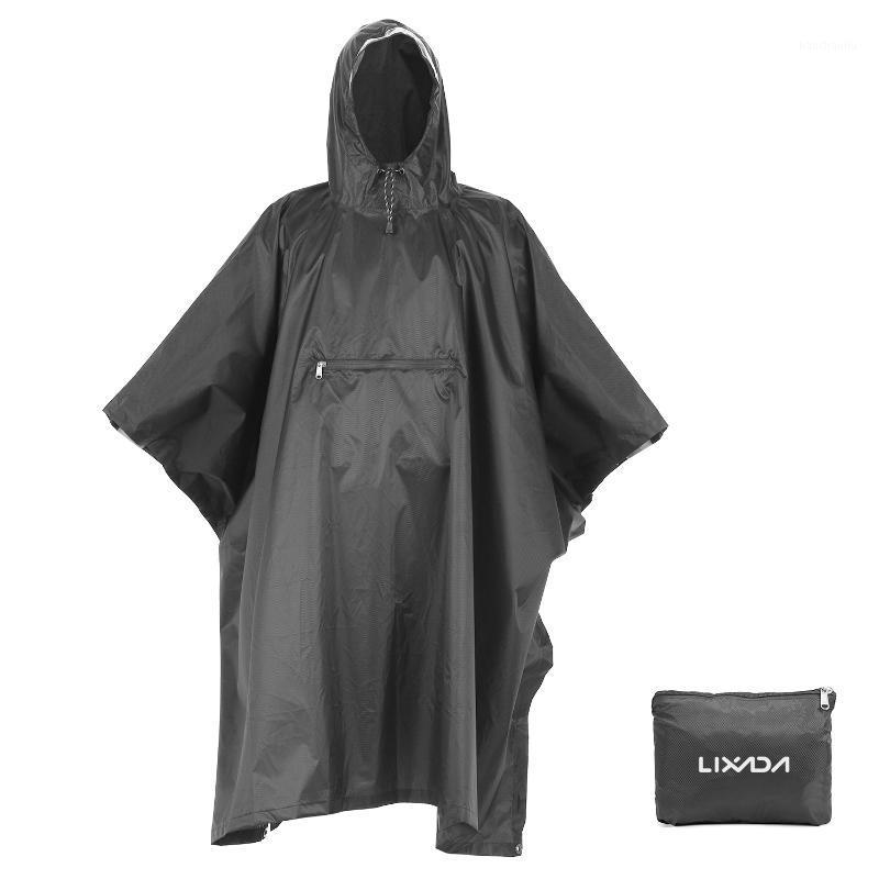 

Lixada Hooded Rain Poncho Waterproof Raincoat Jacket Cycling Rain Cover for Outdoor Camping Hiking Fishing Equipment1, Black