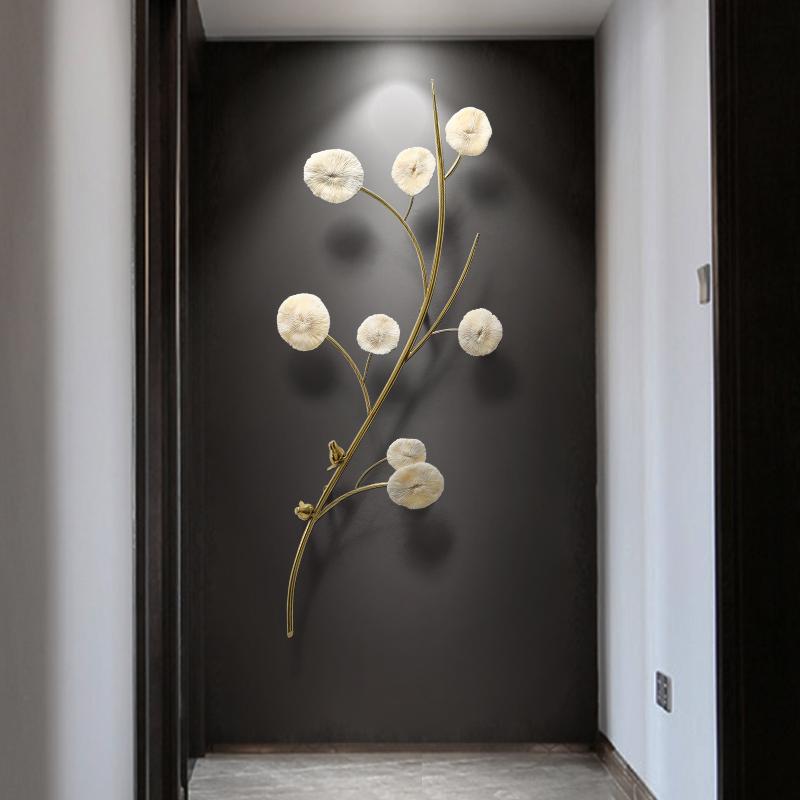 

New Chinese style wall decoration hanging light luxury pure copper coral room decoration accessories