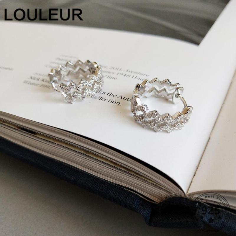 

LouLeur Design 925 Sterling Silver Earrings Double Layer Wave Earrings For Women 2021 Trend Jewelry Silver 925 Fashion Jewelry