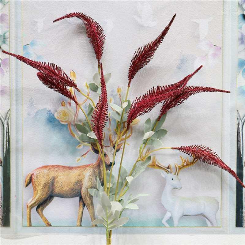 

10pcs/lot Wedding Silk 9 Heads Jolie Yarn Guide Flower Artificial Flowers Branch Valentine's Day Home Decoration1, White