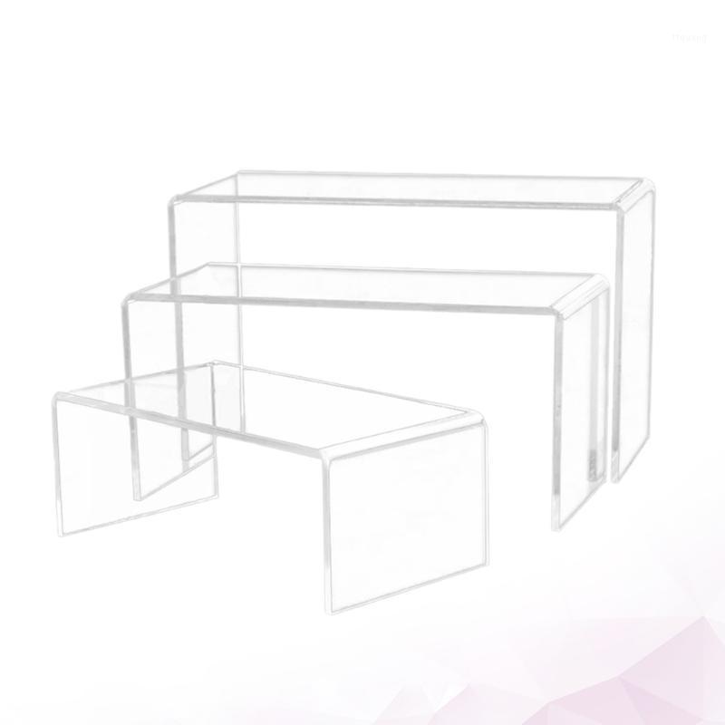 

3 Pcs U Shaped Acrylic Storage Rack Clear Shelf Display Stand Desktop Organizer Holder for Toy Model Bag Shoes - Size S M L1