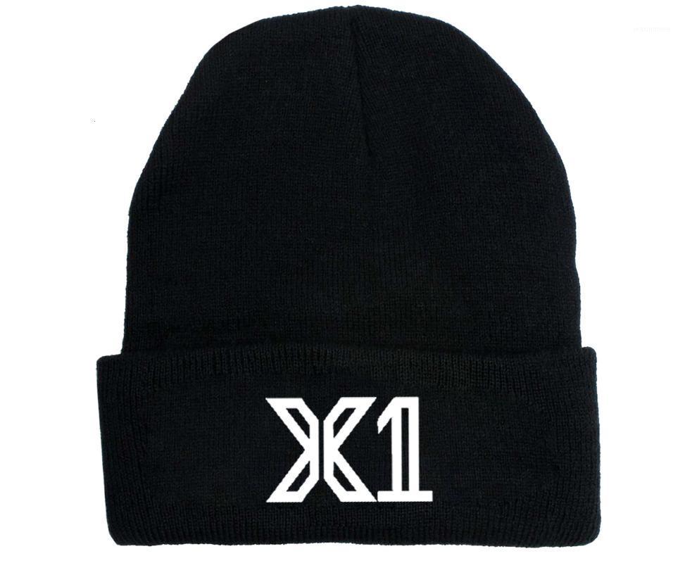 

2020 Kpop X1 Periphery Line Velvet Knitting Hat Winter Antifreeze Sun Hat Hip-hop Head Portrait Hats Outdoor Casual Sport Cap1, Black-yohan