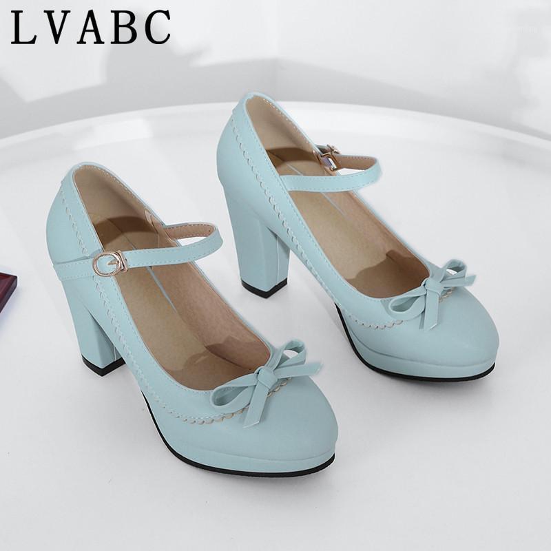 

LVABC 2020 Size 32-43 Women Round Toe Pumps Mixed Color Bowknot High Heels Shoes Women Concise Office Lady Daily Party Footwear1, Pink