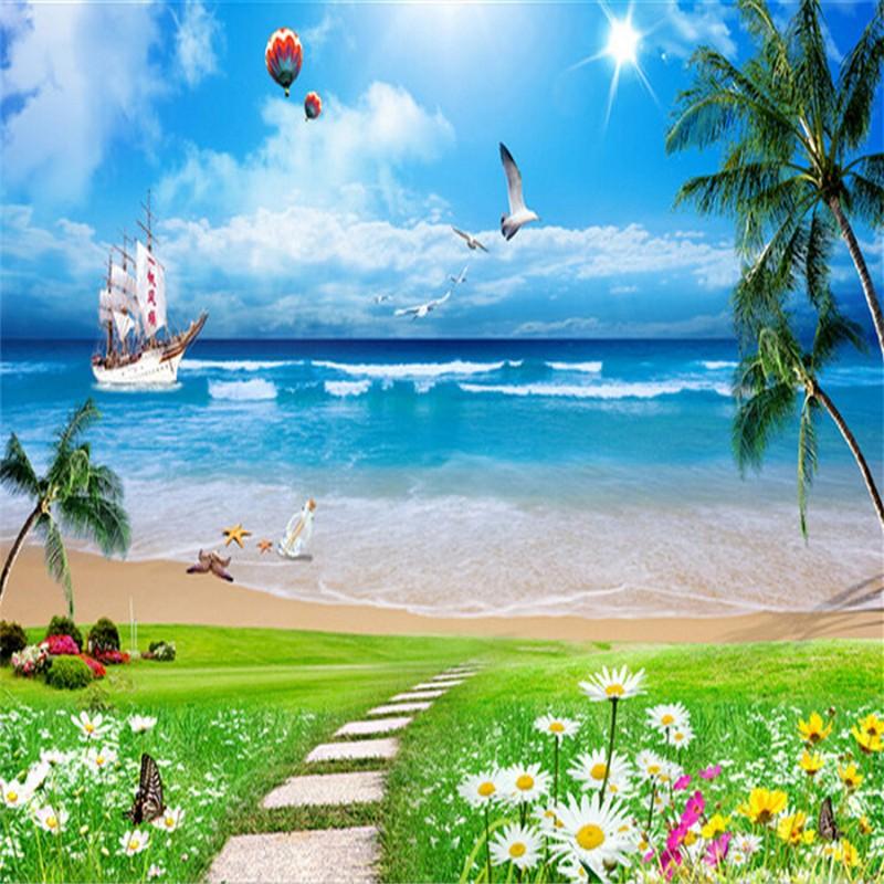 

Dropship Custom Size Photo 3D Large murals minimalist living room wallpaper Mediterranea seascape wallpaper mural 3d, Yellow