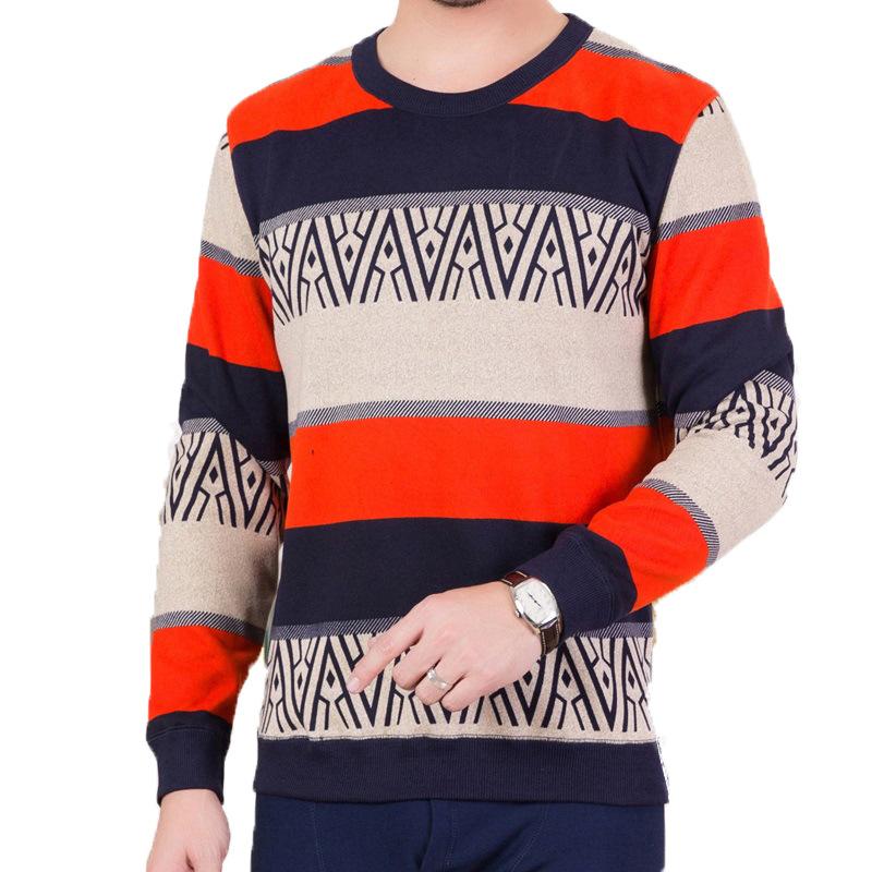 

Autumn and Winter Men's Round Neck Self-heating Short Plush Explosive Knitted Sweater, Black