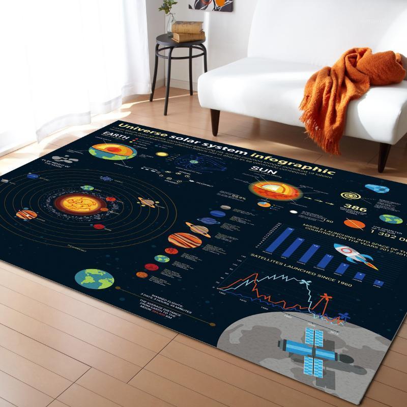 

Planet Rocket Earth Satellite Carpet Bedroom Room Bedside Blanket Rug for Living Room Cloakroom Carpet Bedroom Decor1, As pic
