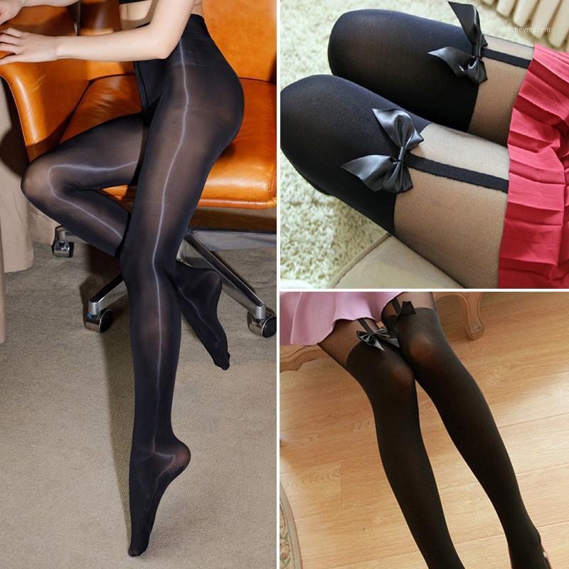 

Women Female Lingerie Tights Lace Mesh Transparent Thigh High Stocking Nylon Fishnet Hollow Out Lady Women's Pantyhose Oil Shiny1, Stylec 1pc