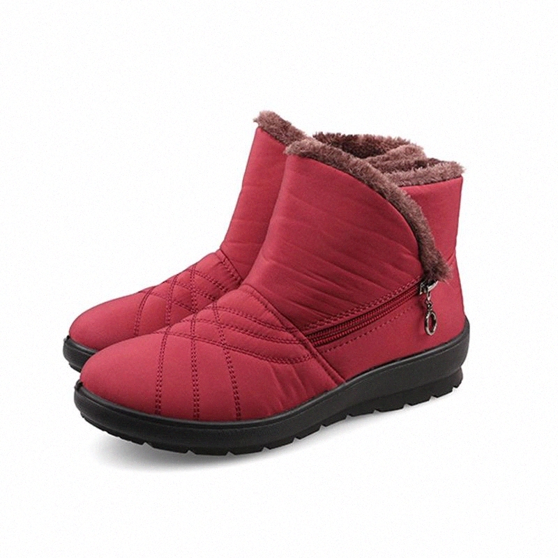 

2020 Autumn Winter Casual Snow Boots Waterproof Women Ankle Boots Thermal Flat Slip-resistant Fashion Winter Shoes Woman #an47, Black