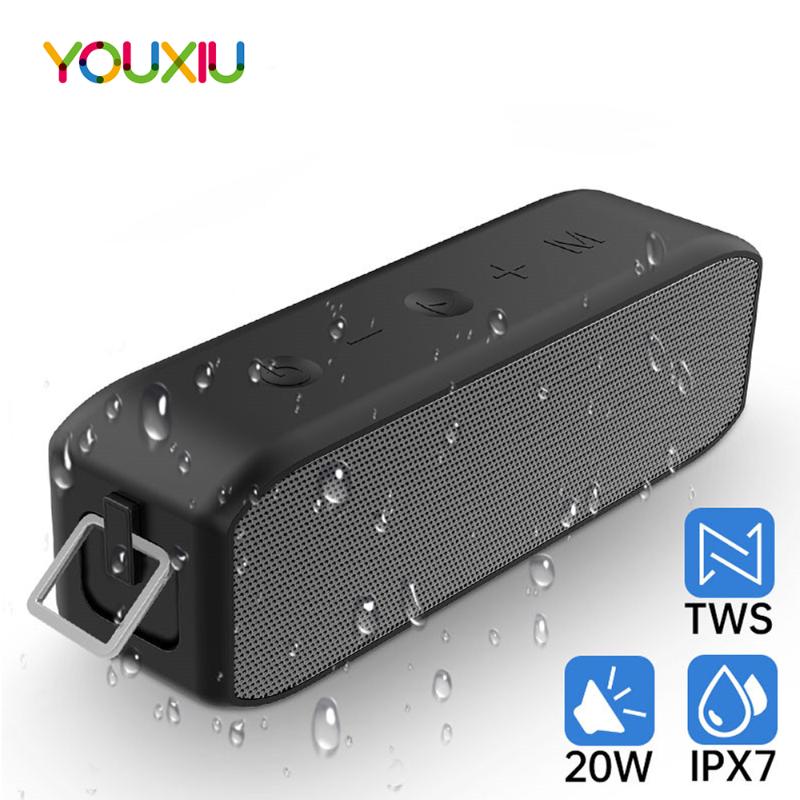 

YOUXIU 20W Portable Bluetooth Speaker Outdoor IPX7 Waterproof TWS Wireless Loudspeaker Built-in Subwoofer Powerful Bass SoundBox