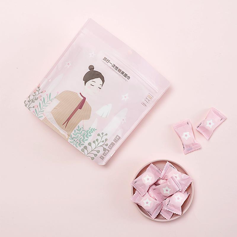 

50PC / Set One Time Compression Towel Home Bathroom Washcloth Portable Business Trip Travel Toiletries Quick-drying Accessories1, White