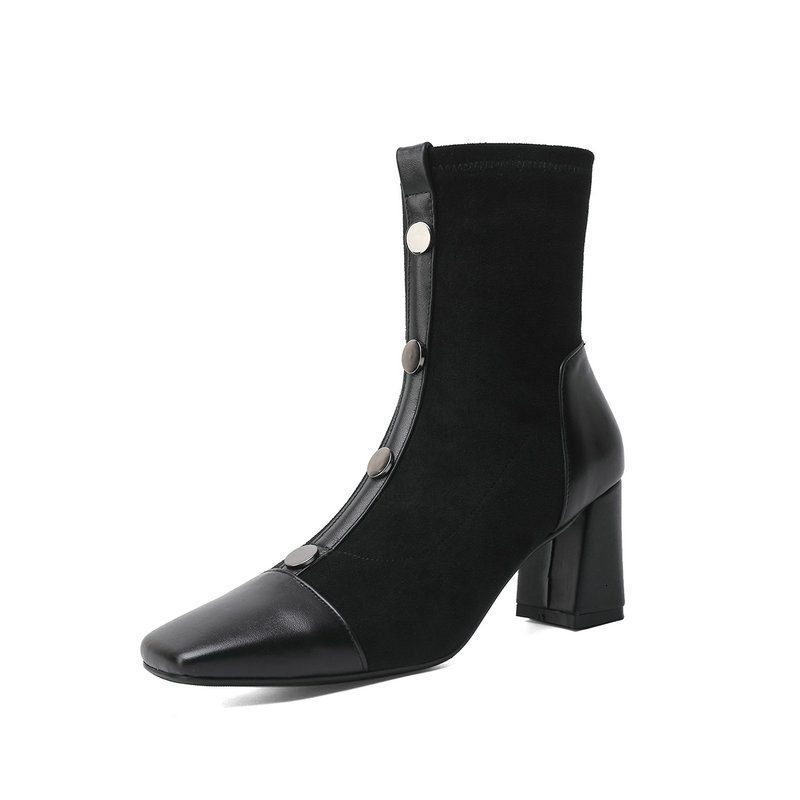 

2021 New Winter Autumn Ladies Boots Genuine Leather Classic Design Elegant High Heels Pumps Wedding Office Lady Shoes Woman 3awg, Red