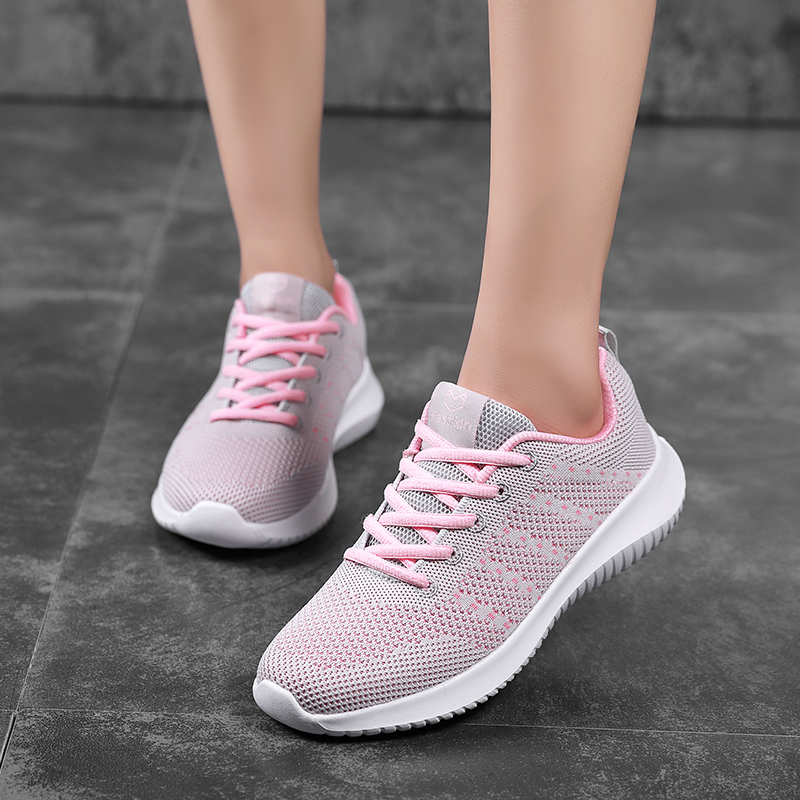 

High Quality Women's Shoes Fashion Breathable Outdoor Sports Shoes Super Light run Shoes Casual Sneakers 2020 New, Black red