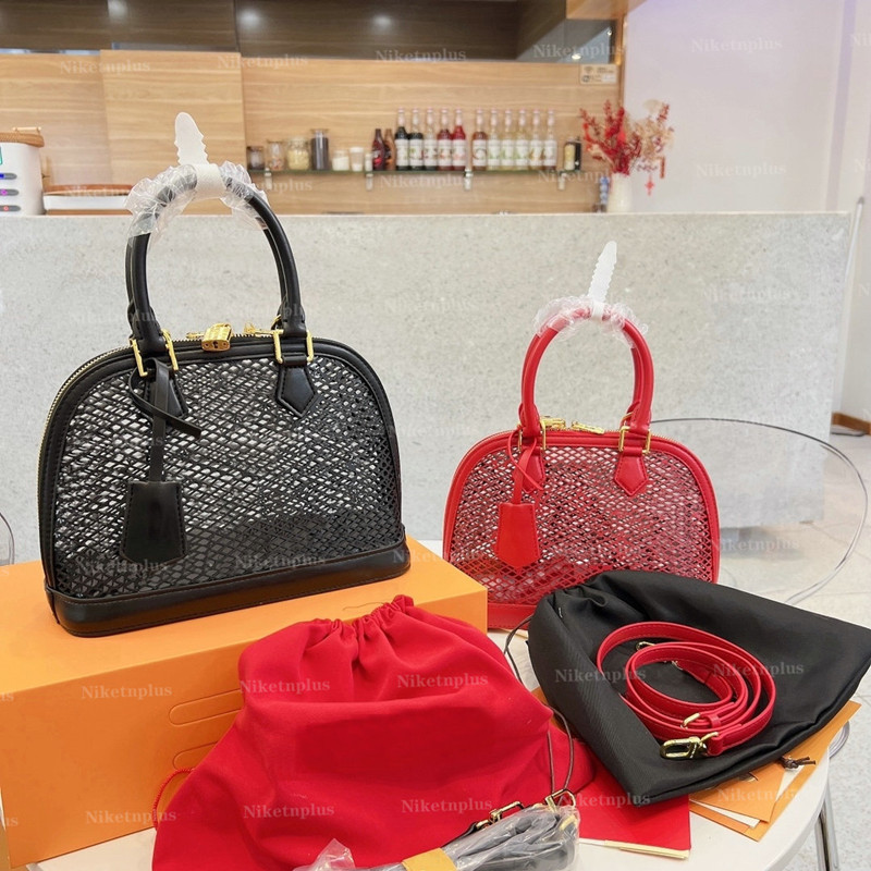 

NEO ALMA BB Designer Shell Bags Hollow Out Monograms Pattern Retiro Black Red Inner Bag Compact Charm Flower Letter Tote long Shoulder Straps Clutch Cross Body Totes, #1