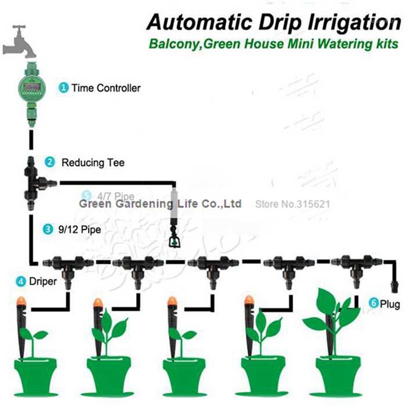

5-20m Timing Automatic Drip Irrigation System Balcony Greenhouse Flower Watering Kits Unmanned Operation Irrigator1, 5m kit