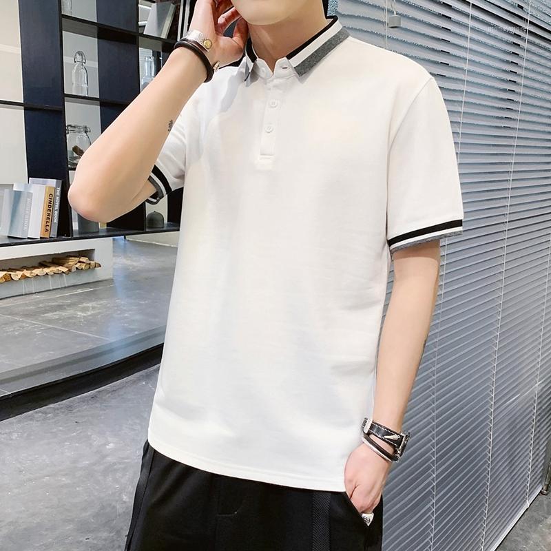 

Half Price Summer Men's Short Sleeve Shirts Korean Style Loose Fashion T-shirt Lapel Fashion Brand Ins Half Sleeve T-shirt1, Beige