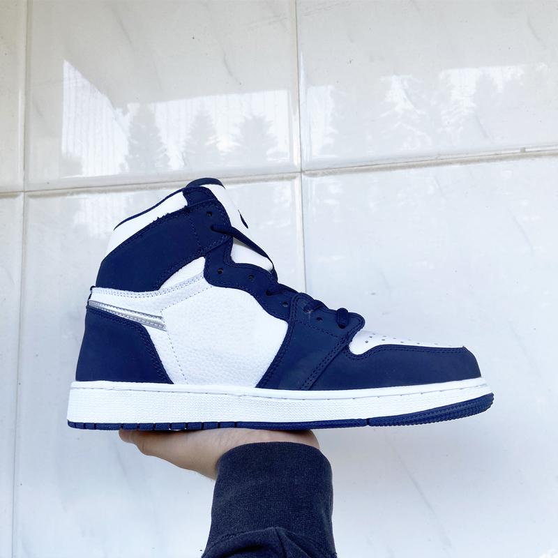 

Jumpman 1S High OG CO.JP Midnight Navy Metallic Silver Shoes Men Basketball Sports Sneakers Size EUR36-EUR45