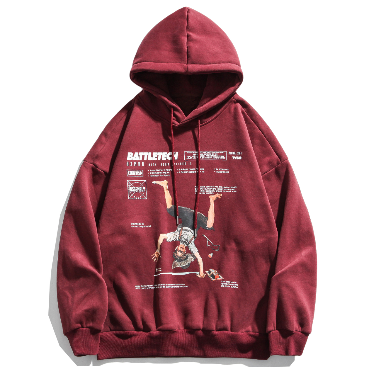 

2021 New Handstand Boy Print Hip Hop Streetwear Women Winter Fleece Hooded Pullover Tops Cotton Harajuku Hoodie Swatshirt Men 0z8j, Red