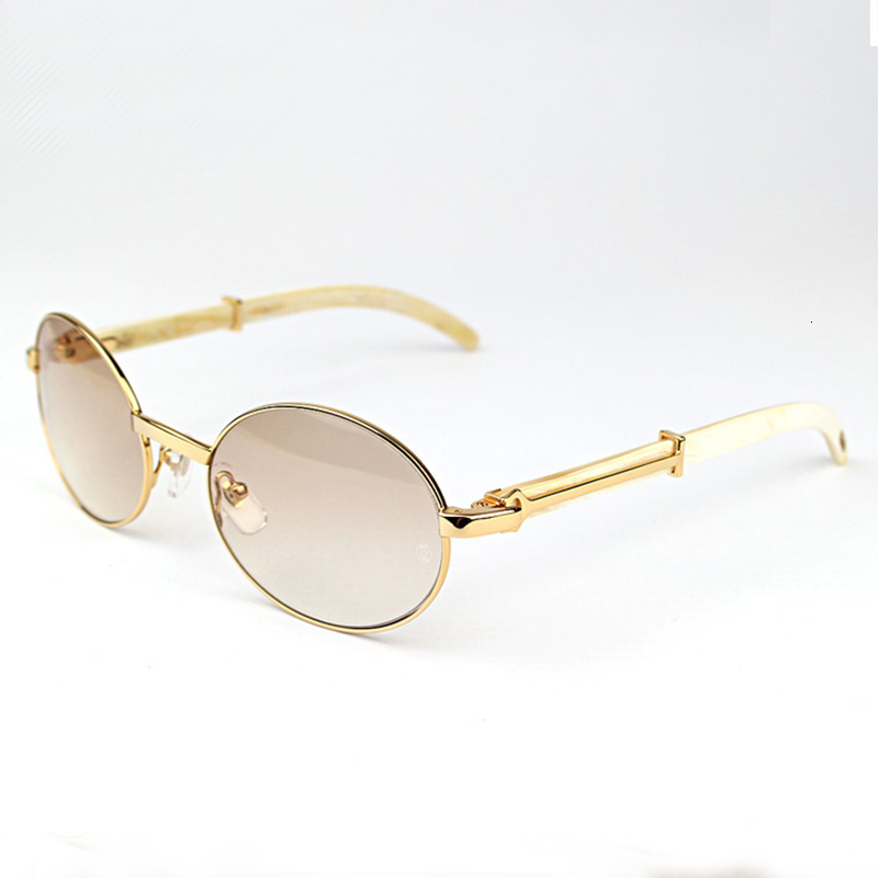 

2021 New Oval Buffalo Horn Metal Carter Mens Sunglasses Brand Designer Wooden Sun Glass Women Wood Frame Glasses Shades 2ppz