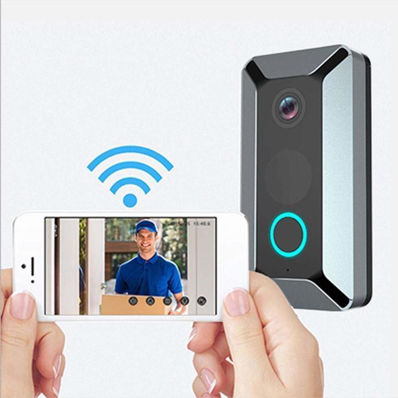 

Wifi Doorbell Smart Wireless 720P Video Camera Cloud Storage Door Bell Cam Waterproof Home Security House Bell Silver1
