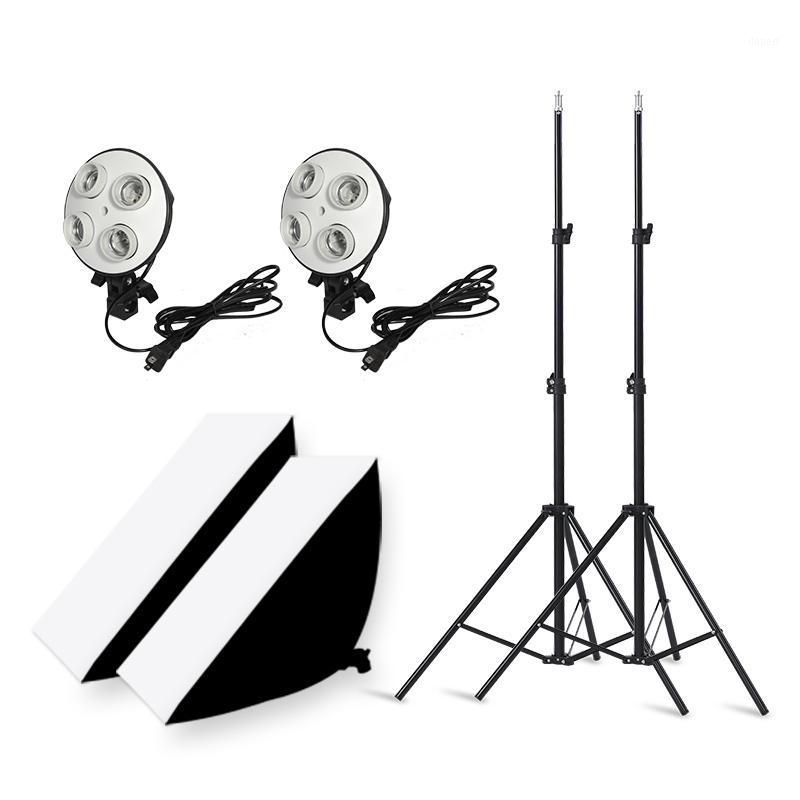 

Photography 50x70CM Lighting Four Lamp Softbox Kit With E27 Base Holder Soft Box Camera Accessories For Photo Studio Vedio1