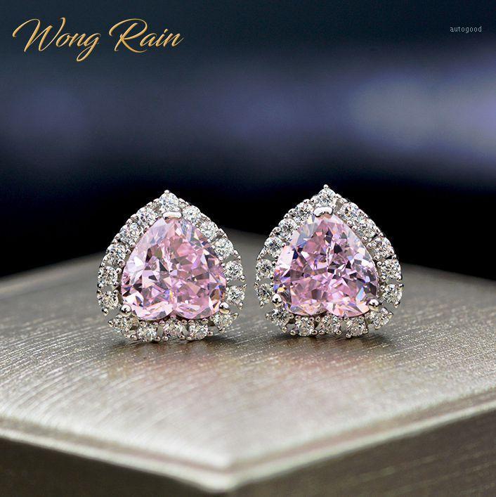 

Stud Wong Rain 100% 925 Sterling Silver 5 CT Heart Created Moissanite Sapphire Gemstone Earrings Ear Studs Fine Jewelry Wholesale1