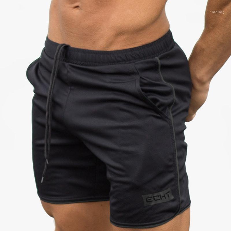 

Fitness shorts sweat-absorbent breathable pants summer jogging sports shorts fitness quick-drying men's exercise jogger1, Black and black