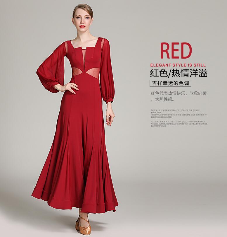 

Ballroom Dance Dresses American smooth dress Tango Waltz dress Women Ballroom Dance short sleeve green red black 1859