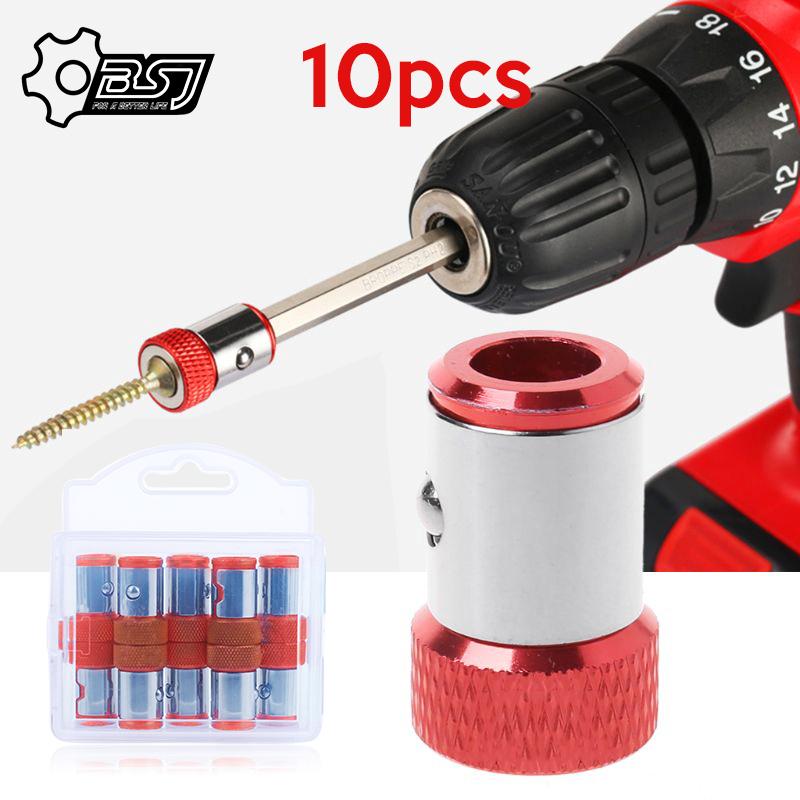 

10pcs Screwdriver Bits Magnetic Ring 1/4" 6.35mm Metal Strong Magnetizer Screw