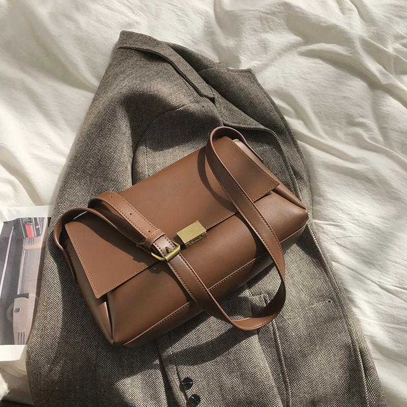 

Autumn and Winter Large-capacity Shoulder Bag Women's Handbag 2021 New High Texture Briefcase Designer Shoulder Messenger Bag, Beige