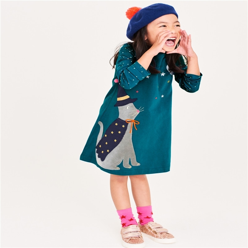 

Jumping Meters Applique Princess Dresses Long Sleeve Girls Clothes For Christmas Party Costume Autumn Spring Child Animals Dress Y200805, T1157 cloud