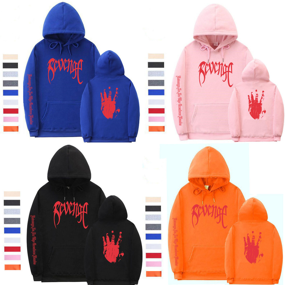 

Xxxtentacion Revenge Hoodies Men/Women Sweatshirts Rapper Hip Hop Hooded Pullover sweatershirts male/Women Streetwear Q0105, Black